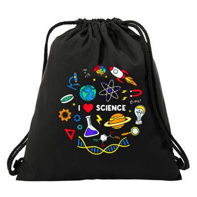 Science Tshirt, Science Lover Shirt, I Love Science Drawstring Bag