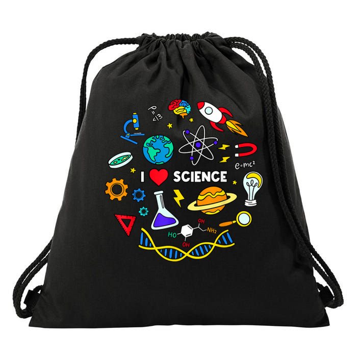 Science Tshirt, Science Lover Shirt, I Love Science Drawstring Bag