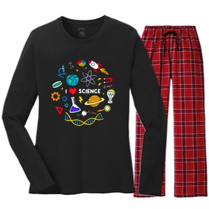 Science Tshirt, Science Lover Shirt, I Love Science Women's Long Sleeve Flannel Pajama Set 