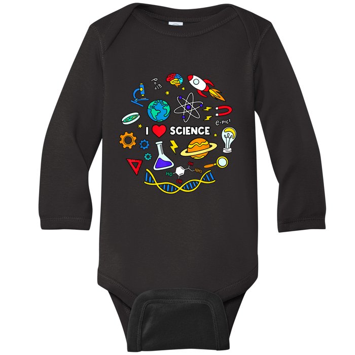 Science Tshirt, Science Lover Shirt, I Love Science Baby Long Sleeve Bodysuit