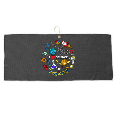 Science Tshirt, Science Lover Shirt, I Love Science Large Microfiber Waffle Golf Towel