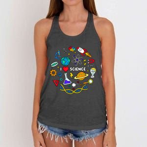 Science Tshirt, Science Lover Shirt, I Love Science Women's Knotted Racerback Tank