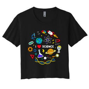 Science Tshirt, Science Lover Shirt, I Love Science Women's Crop Top Tee