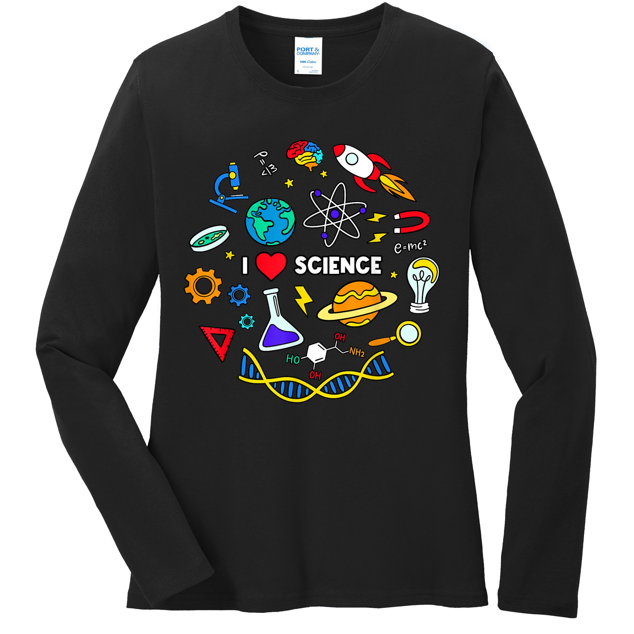Science Tshirt, Science Lover Shirt, I Love Science Ladies Long Sleeve Shirt