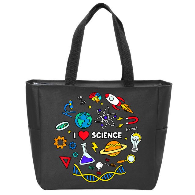 Science Tshirt, Science Lover Shirt, I Love Science Zip Tote Bag