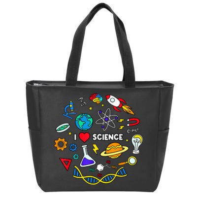 Science Tshirt, Science Lover Shirt, I Love Science Zip Tote Bag