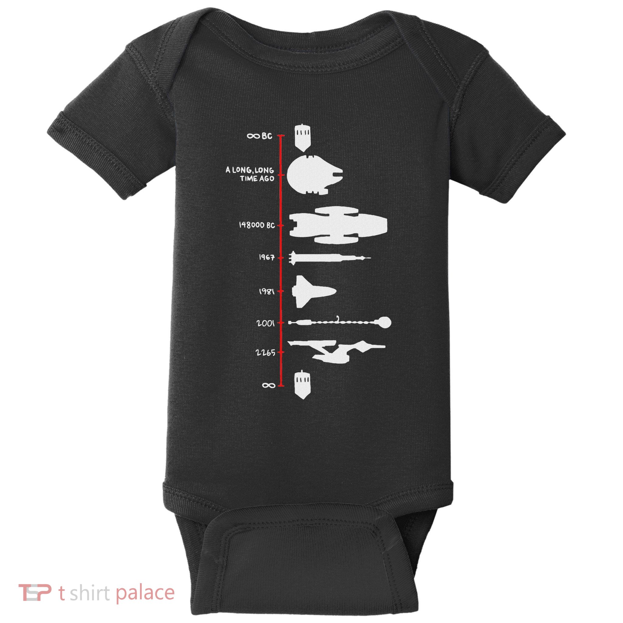 Spaceship Timeline Science Fiction Rocket Baby Bodysuit