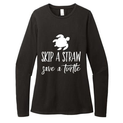 Sea Turtle Skip A Straw Save A Turtle Gift Womens CVC Long Sleeve Shirt