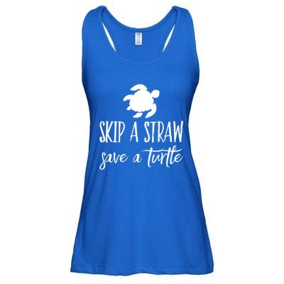 Sea Turtle Skip A Straw Save A Turtle Gift Ladies Essential Flowy Tank