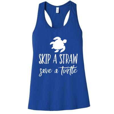 Sea Turtle Skip A Straw Save A Turtle Gift Women's Racerback Tank