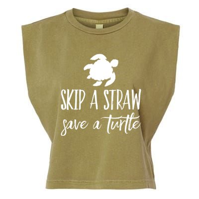 Sea Turtle Skip A Straw Save A Turtle Gift Garment-Dyed Women's Muscle Tee