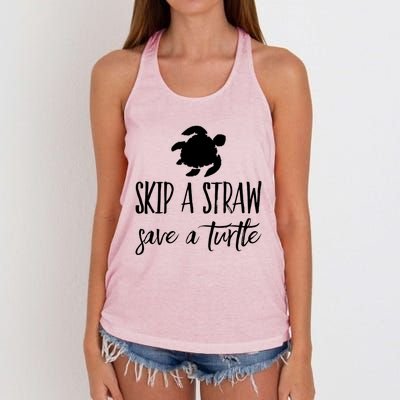 Sea Turtle Skip A Straw Save A Turtle Gift Women's Knotted Racerback Tank