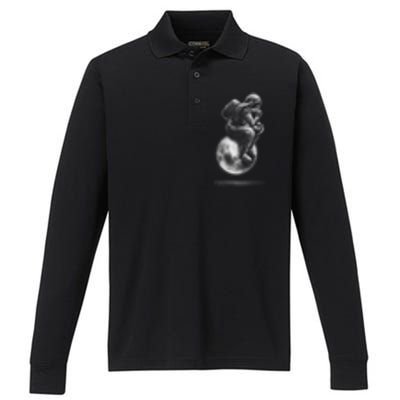 Space Thinker Performance Long Sleeve Polo