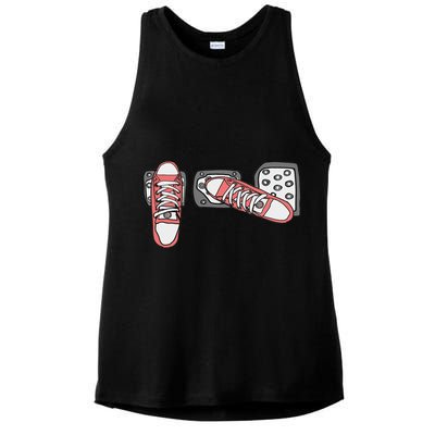 Save The Stick Funny Manual Transmission Three Pedals Car Ladies PosiCharge Tri-Blend Wicking Tank