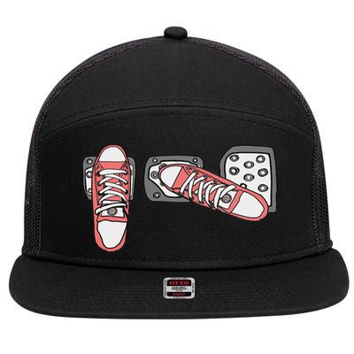 Save The Stick Funny Manual Transmission Three Pedals Car 7 Panel Mesh Trucker Snapback Hat