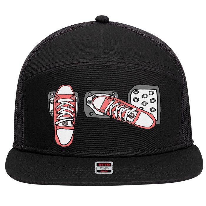 Save The Stick Funny Manual Transmission Three Pedals Car 7 Panel Mesh Trucker Snapback Hat