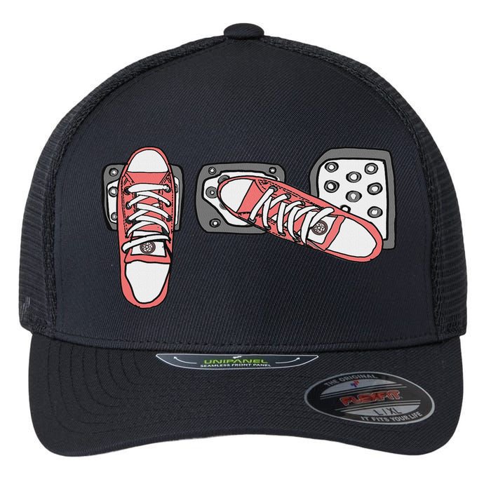 Save The Stick Funny Manual Transmission Three Pedals Car Flexfit Unipanel Trucker Cap