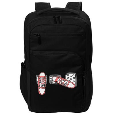 Save The Stick Funny Manual Transmission Three Pedals Car Impact Tech Backpack