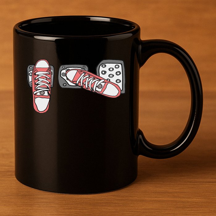 Save The Stick Funny Manual Transmission Three Pedals Car 11oz C Handle Ceramic Mug