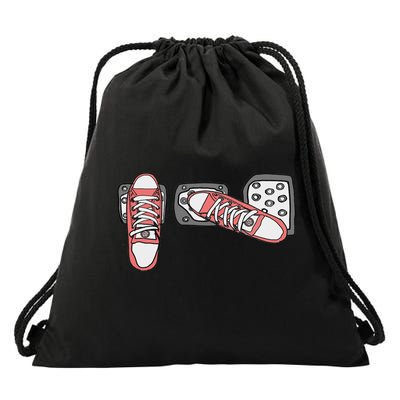 Save The Stick Funny Manual Transmission Three Pedals Car Drawstring Bag
