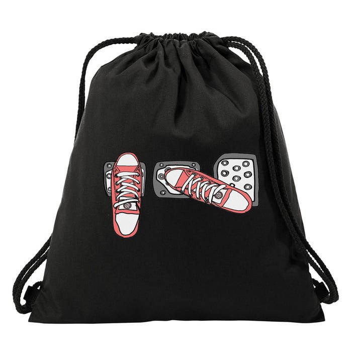 Save The Stick Funny Manual Transmission Three Pedals Car Drawstring Bag