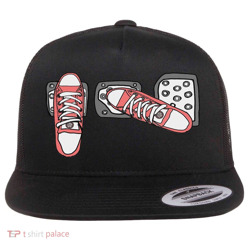 Save The Stick Funny Manual Transmission Three Pedals Car Flat Bill Trucker Hat