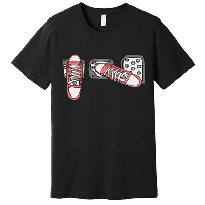 Save The Stick Funny Manual Transmission Three Pedals Car Premium T-Shirt