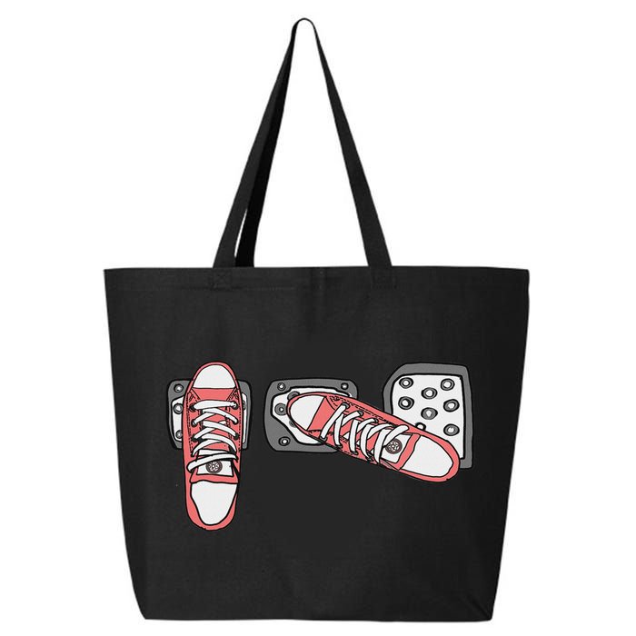 Save The Stick Funny Manual Transmission Three Pedals Car 25L Jumbo Tote