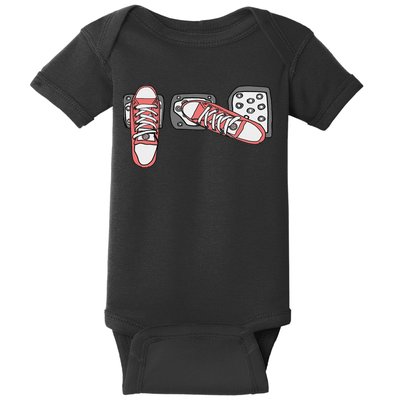 Save The Stick Funny Manual Transmission Three Pedals Car Baby Bodysuit