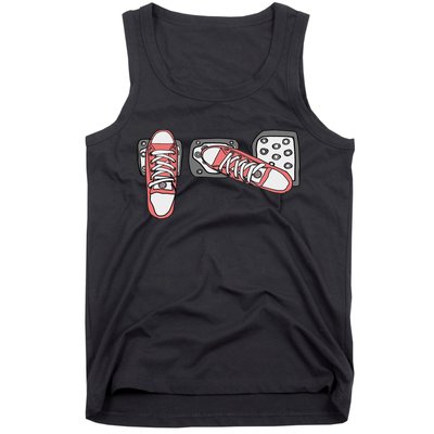 Save The Stick Funny Manual Transmission Three Pedals Car Tank Top