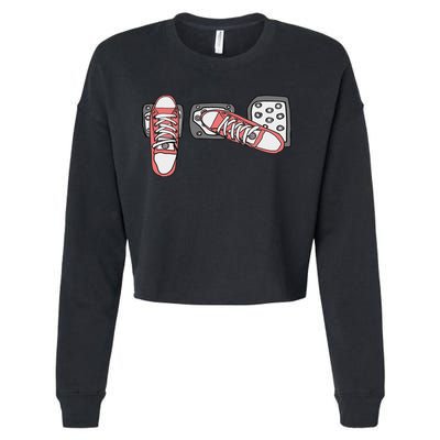 Save The Stick Funny Manual Transmission Three Pedals Car Cropped Pullover Crew