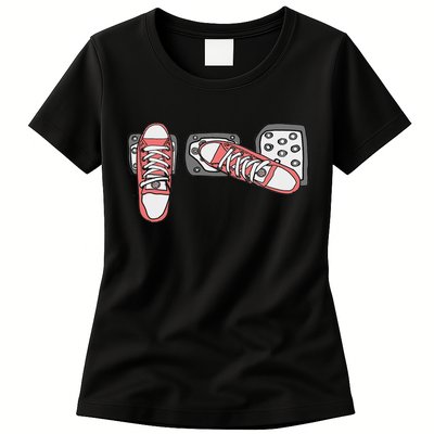 Save The Stick Funny Manual Transmission Three Pedals Car Womens T-Shirt