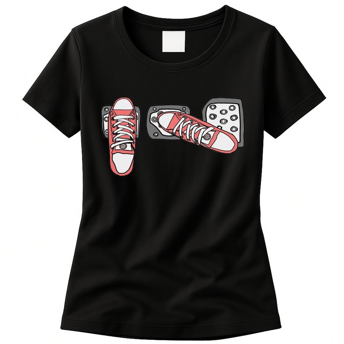 Save The Stick Funny Manual Transmission Three Pedals Car Womens T-Shirt
