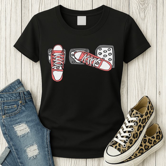 Save The Stick Funny Manual Transmission Three Pedals Car Womens T-Shirt