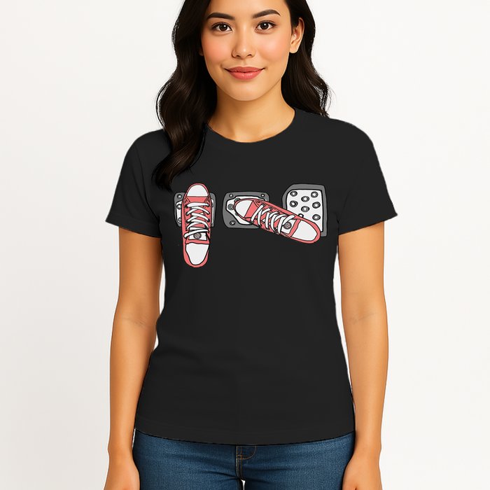 Save The Stick Funny Manual Transmission Three Pedals Car Womens T-Shirt