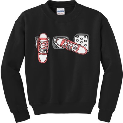 Save The Stick Funny Manual Transmission Three Pedals Car Kids Sweatshirt