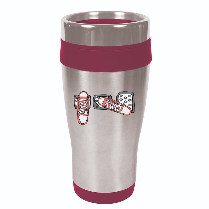Save The Stick Funny Manual Transmission Three Pedals Car 16oz Travel Tumbler