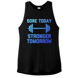 Sore Today Stronger Tomorrow Gift Funny Cool Gym Workout Funny Gift Ladies PosiCharge Tri-Blend Wicking Tank