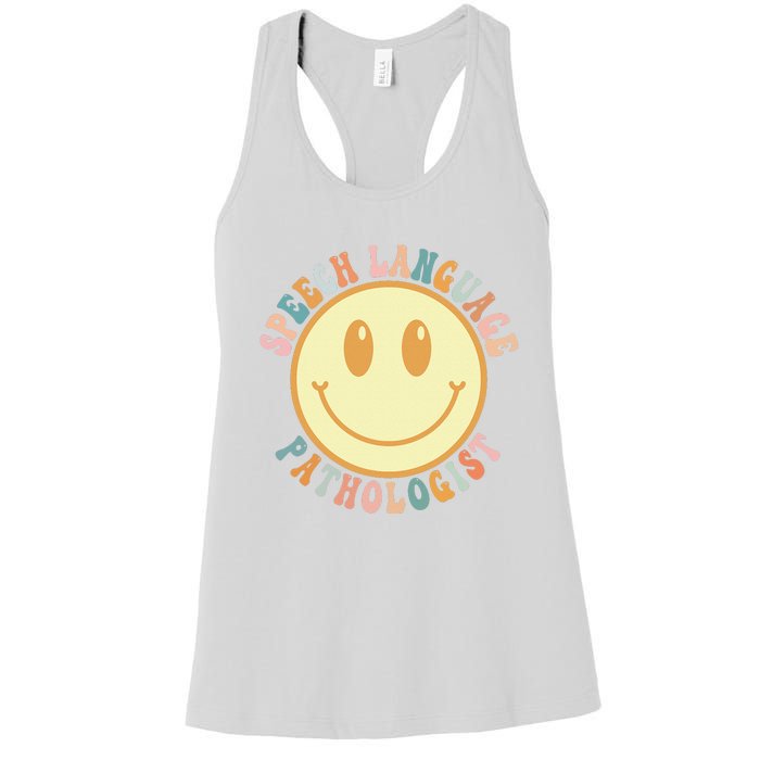 Speech Therapy Speech Language Pathologist Therapist Retro Women's Racerback Tank