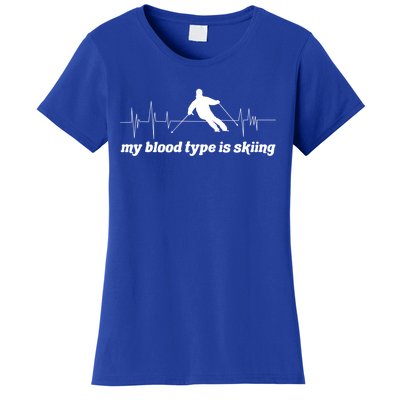 Ski Trip Skiing Heartbeat Gift Women's T-Shirt