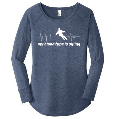 Ski Trip Skiing Heartbeat Gift Women's Perfect Tri Tunic Long Sleeve Shirt