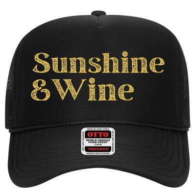 Summer Treats Sunshine And Wine Blend Of Relax And Fun High Crown Mesh Back Trucker Hat