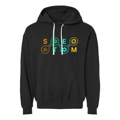 Stem Teacher Science Technology Engineering Math Garment-Dyed Fleece Hoodie