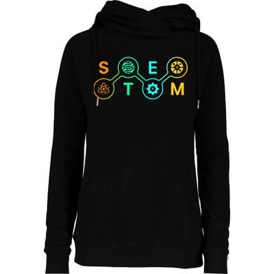 Stem Teacher Science Technology Engineering Math Womens Funnel Neck Pullover Hood