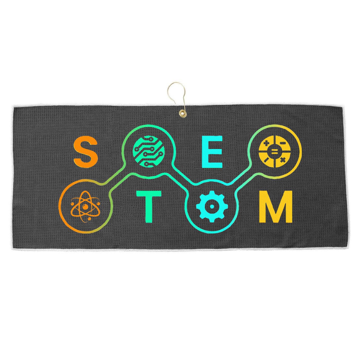 Stem Teacher Science Technology Engineering Math Large Microfiber Waffle Golf Towel