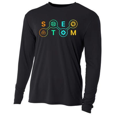 Stem Teacher Science Technology Engineering Math Cooling Performance Long Sleeve Crew