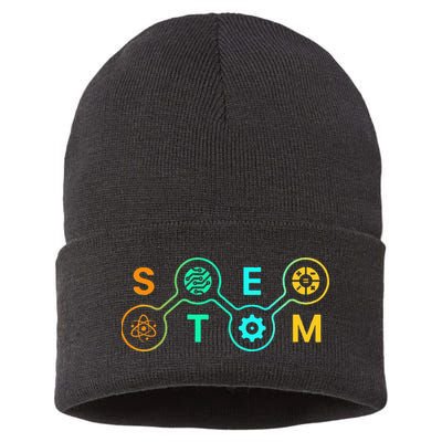 Stem Teacher Science Technology Engineering Math Sustainable Knit Beanie