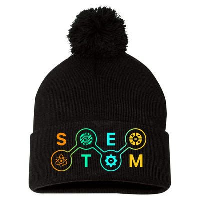 Stem Teacher Science Technology Engineering Math Pom Pom 12in Knit Beanie