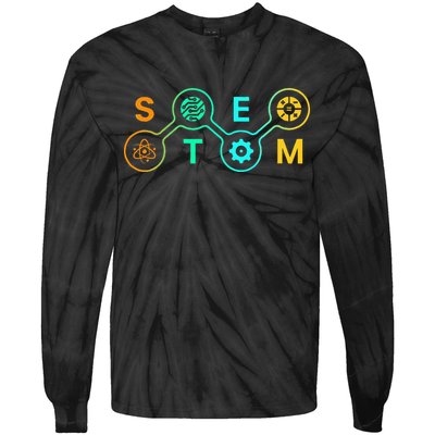 Stem Teacher Science Technology Engineering Math Tie-Dye Long Sleeve Shirt