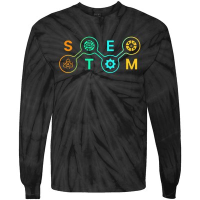 Stem Teacher Science Technology Engineering Math Tie-Dye Long Sleeve Shirt